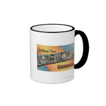 Savannah, Georgia - Large Letter Scenes Coffee Mugs