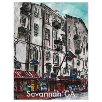 Savannah Georgia River Street art drawing flyers
