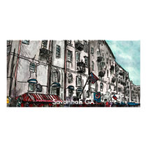 Savannah Georgia River Street art drawing photo cards