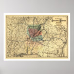 Savannah & Memphis Railroad Map 1872 posters