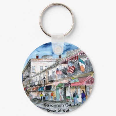 savannah river street georgia ga bars restaurants key chain by dereklovessheila