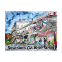 savannah_river_street_painting, Savannah GA Riv... postcards