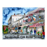 savannah_river_street_painting, Savannah GA Riv... Post Card