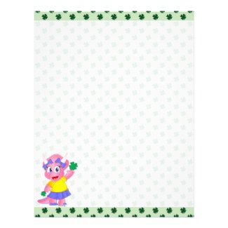 Savannah the Dino Letterhead (St. Patrick's Day)