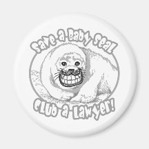 Save a Baby Seal by Mudge Studios Fridge Magnet