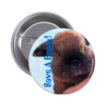 Save A Bunny! Button buttons
