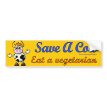 Save A Cow bumper stickers