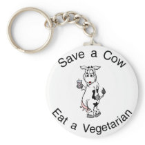 Save a Cow Eat A Vegetarian Keychain