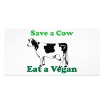 Save a Cow Custom Photo Card