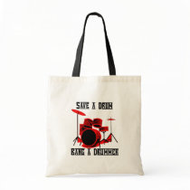Save A Drum - Bang A Drummer Canvas Bags
