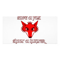 Save a fox - shoot a hunter photo cards