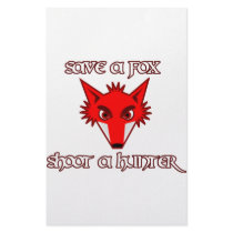 Save a fox - shoot a hunter customized stationery