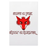 Save a fox - shoot a hunter customized stationery