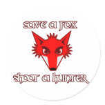Save a fox - shoot a hunter sticker