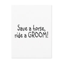 Save a Horse Ride a Groom Black Post Cards