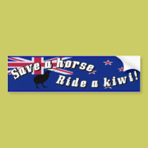 Save a Horse Ride a Kiwi Bumper Sticker NZ bumper stickers