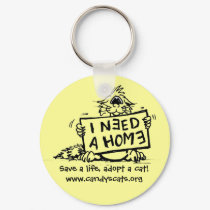 Save a life, adopt a cat! Keychain
