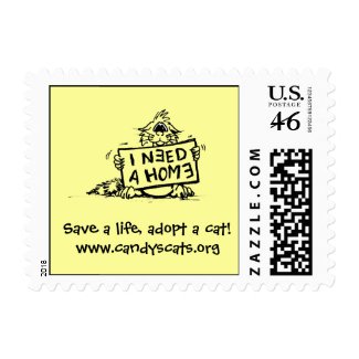 Save a life, adopt a cat! Postage Stamp stamp