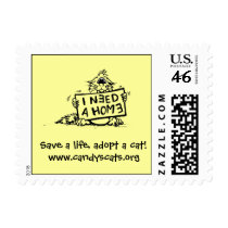 Save a life, adopt a cat! Postage Stamp