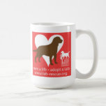 Save A Life Adopt A Lab Mug, Chocolate Lab