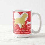 Save A Life Adopt A Lab Mug, Yellow Lab
