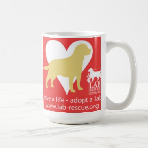 Save A Life Adopt A Lab Mug, Yellow Lab
