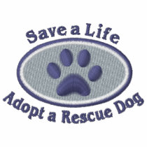 Save A Life Adopt A Rescue Dog (Blue) embroidered shirts by PugsNPals Save A Life Adopt A Rescue Dog (Blue) embroidered shirts