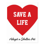 Save a Life-Adopt a Shelter Pet Postcards