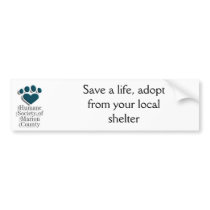 Save a life bumper sticker