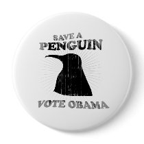 SAVE A PENGUIN VOTE OBAMA Faded.png Pinback Buttons