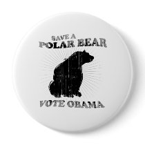 SAVE A POLAR BEAR VOTE OBAMA Faded.png Pinback Button