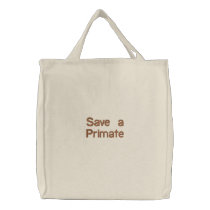 Save a Primate Hand Bag embroidered bags by USPrimateRescue Save a Primate Hand Bag embroidered bags