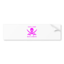 Save A Ship Ride A Pirate Bumper Stickers