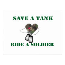 Save A Tank Ride A Soldier 3 Post Cards