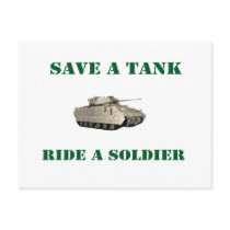 Save A Tank Ride A Soldier 4 Post Card