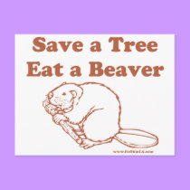 Save a Tree Eat a Beaver postcards