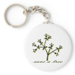 Save a Tree Green Key Chain