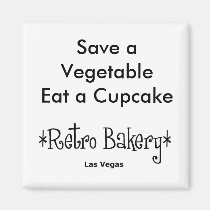Save a Vegetable Eat a Cupcake Magnet magnets