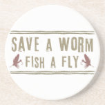 Save a Worm Beverage Coaster