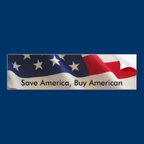 Save America, Buy American bumper stickers by notjohnchow Save America, Buy American bumper stickers
