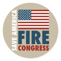 Save America Fire Congress Round Stickers