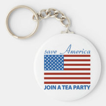 Save American - Join a TEA Party Keychains