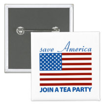 Save American - Join a TEA Party Pin