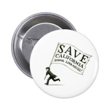 Save California School Libraries - Hugo Cabret Pinback Button