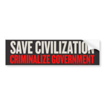 Save Civilization Bumper Sticker bumper stickers