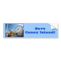 Save Coney Island! Bumper Sticker (blue) bumper stickers by lizadeyphoto Save Coney Island! Bumper Sticker (blue) bumper stickers