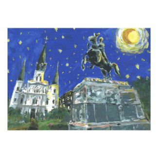Save Date, Jackson Square, French Quarter Card