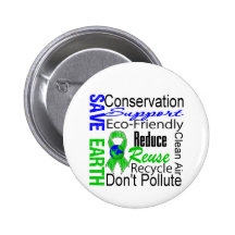 Save Earth Environment Awareness Collage Pins
