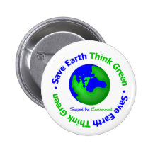 Save Earth Go Green Globe Pins