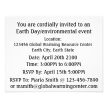Save Earth Stop Global Warming (Blue Marble Earth) Personalized Announcement